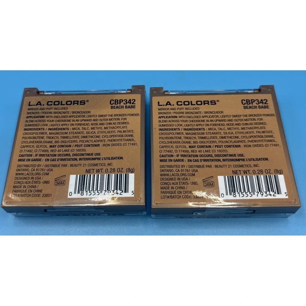 2 Pack L.A Colors Bronzer CBP342 Beach Babe